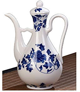 Jingdezhen Ceramic Wine Pot Household Wine Bottle Retro Chinese Court Antique Wine Jug - A02