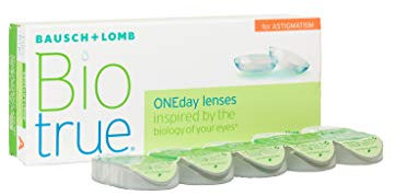 Bausch + Lomb Biotrue ONEday for Astigmatism Tageslinsen, torische Kontaktlinsen, weich, 30 Stück BC 8.4 mm / DIA 14.5 / CYL-2,75 / Achse 010 / -5 Dioptrien