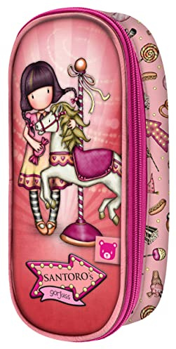 Trousse d'écolier Gorjuss Carousel Saumon (10 x 23 x 6 cm)