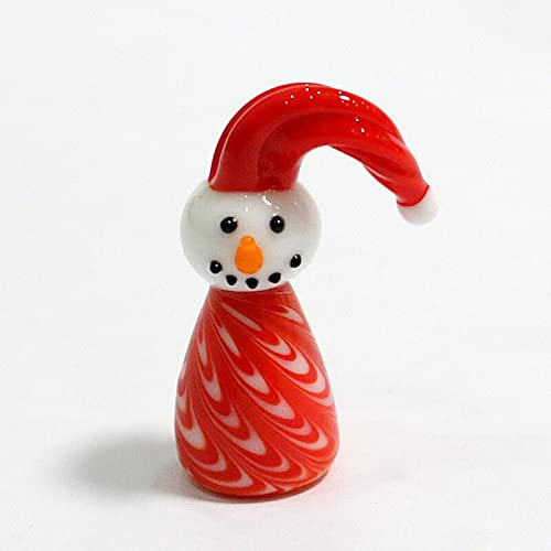 LiuliuBull Figurines de Bonhomme de Neige en Verre à la Main à la Main GNOME Figurines Quatre Styles différents Beaux Mini Ornement d'art d'art de Noël Home Decor Accessoires