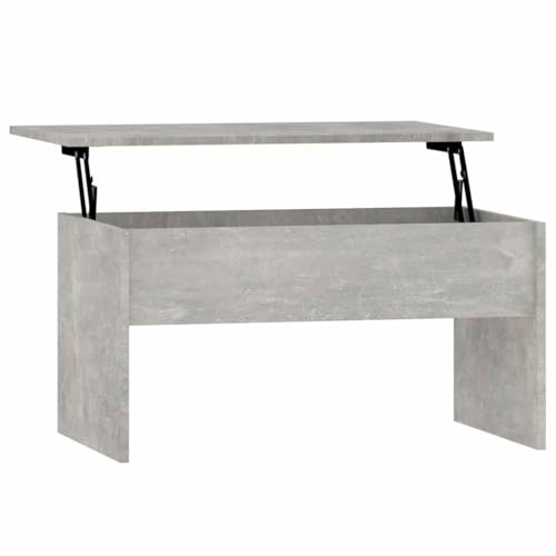 vidaXL Soffbord betonggrå 80x50,5x41,5 cm konstruerat trä, tebord, accentbord, sidobord, sidobord, vardagsrumsbord, bord med lyftbar bordstopp