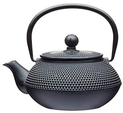La Cafetière Japanische Teekanne aus Gusseisen, 600 ml, mit Teesiebkorb, Schwarz