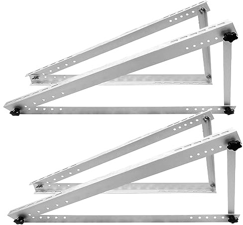 Soporte de panel solar de 122 cm 48 pulgadas, 2 pares, panel solar de 122 cm de ancho, juego de montaje y fijación ajustable para soporte de plantas de balcones, paneles solares en techo plano,