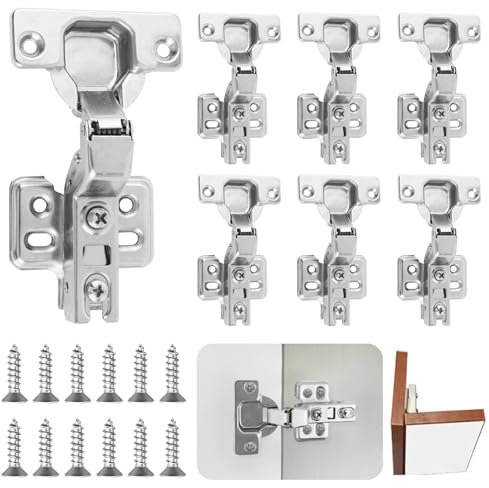 8 Stk Topfscharnier Schranktüren Scharniere Topfband 35mm Küchenschrank Topfbänder Innenanschlag Schrankscharnier 110°Öffnen Softclose Möbelscharniere for Küchen Badezimmer Kleiderschrank Türscharnier