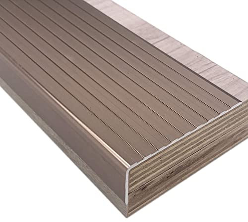 Treppenkantenprofil Kantenschutz Treppenkanten Für Vinyl-Dielenböden, Rutschfeste Aluminium-Legierung Treppenkante Zierstreifen/ Einfassband Für Fliesen-Holz-Treppen, Geriffeltes Laminat Treppenkante