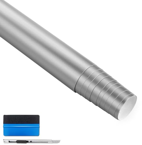 NewL Satin-Matt Silber Chrom-Metall Vinylfolie Autofolie 30cm x 150cm