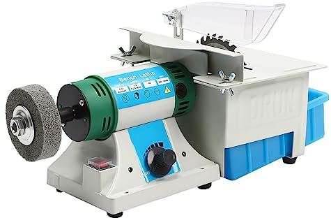 LYNICESHOP Jewelry Polishing Machine, Desktop Multi-Function Grinder Gem Cutting Machine Jewelry Rock Polishing Buffer Bench Lathe Table Saw Polisher for Grinding Polishing Drilling