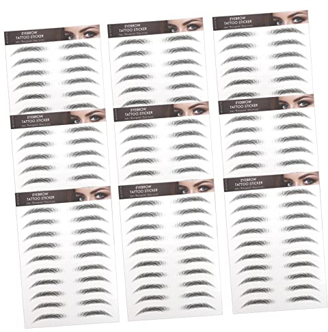 CIMAXIC Set di 10 adesivi per sopracciglia artificiali, per sopracciglia da donna, resistenti fino a diversi giorni