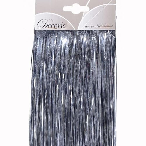SKYTE® Foil Christmas Lametta Decorative Tinsel Strands Xmas Decoration Garland Angel Hair Tinsel Curtain Shiny Christmas Party Indoor and Outdoor Decorations 50cm (Silver)