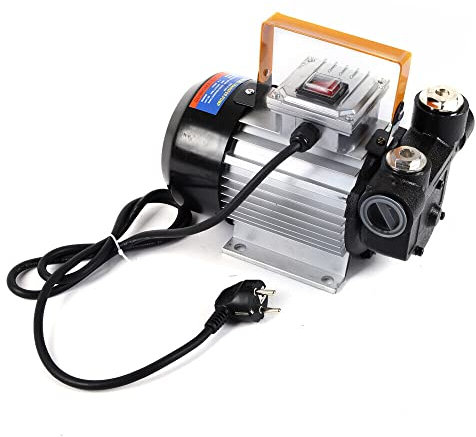 Bio Dieselpumpe Heizölpumpe selbstansaugend 230V/12V 50/60L/min Zapfpistole Schläuche (230V60L/min550W Gummi Öl Auslassrohr)
