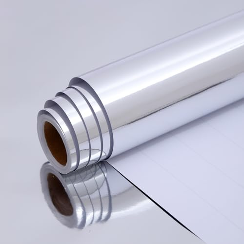 Sliver Metallic Wrapping Paper Roll 43cm*10m Solid Color Foil Gift Wrapping Paper Perfect for Wedding Birthday Valentine's Day Christmas Baby Shower Festive Decoration