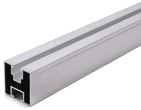 Solarprofil - Montageschiene 40x40 mit zwei Nuten (9mm/10,5mm), Aluminium pressblank - Aluminiumprofile Aluminium Profil Alu Profile Montage Systemprofil Zuschnitt: 2000mm