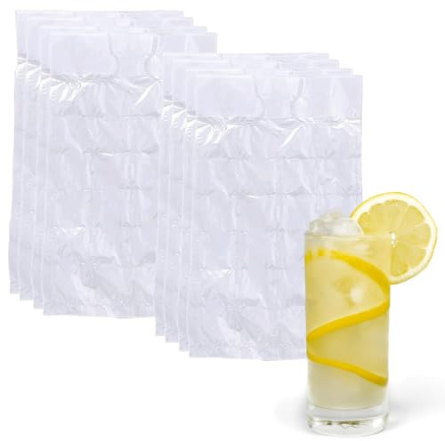CHEFZOCO Bolsas cubitos de hielo, Bolsas para hacer hielo, Bolsas desechables para hielo, Bolsas congeladoras de cubitos de hielo, Bolsas para hielo, Incluye 12 bolsas de 28 cubitos cada una