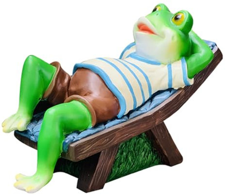 MFAOSHI Niedlichen Frosch Figuren, Wasserfestes Harz Tierstatue, Lustiger Frösche Schreibtisch Dekorative, Gartenskulptur Rasen/Büro/Pflanzer Ornamente