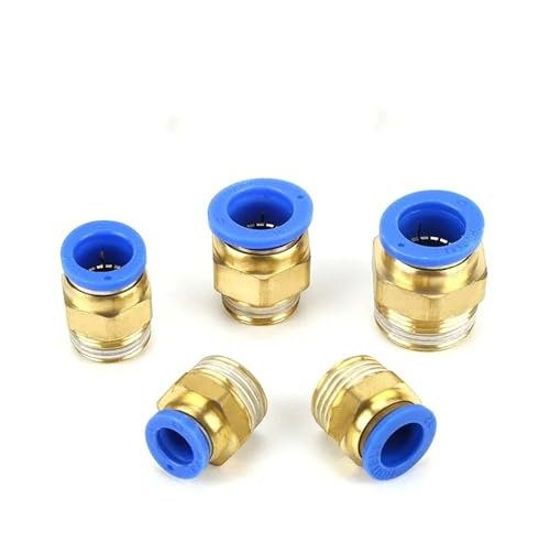 1 pieza de conexión rápida de 1/8, 1/4, 3/8, 1/2, rosca macho BSP, conexión de tubería neumática recta, conector de manguera rápido a presión, ajuste de tubo OD 4 mm 6 mm 8 mm 10 mm(Tube OD 4mm 3/