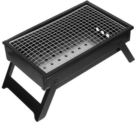 BESPORTBLE Profiholzkohlegrill Aus Edelstahl Klappbarer Outdoor-grill Für Camping Tragbarer Bbq-grill Mit Ausziehbarer Holzkohlebox Kompakter Tischgrill Für Picknicks Und Reisen