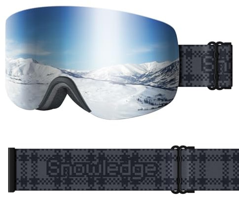 Snowledge Schneebrille für Damen und Jugendliche, zylindrische Skibrille, Anti-Beschlag/UV400-Schutz, ideal für Damen, Teenager, kleine Gesichter, Snowboardbrille