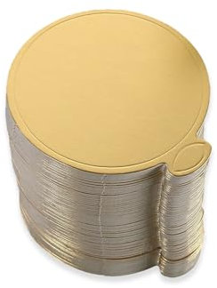 Lot de 110 plateaux à gâteau ronds en mousse, mini tapis à gâteau, assiettes à dessert, pour mariage, anniversaire, fête (doré)