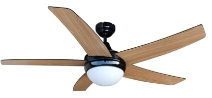 Lindby Ceiling Fans with Lighting Auraya (modern) in Black made of Metal for e.g. Living Room & Dining (2 light sources, E14) from