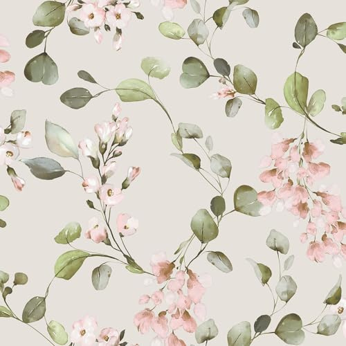 Rosalie Papier peint Motif fleurs romantiques bourgeons de roses Idéal pour salon, chambre à coucher, salle à manger Crème/rose Rasch 260666