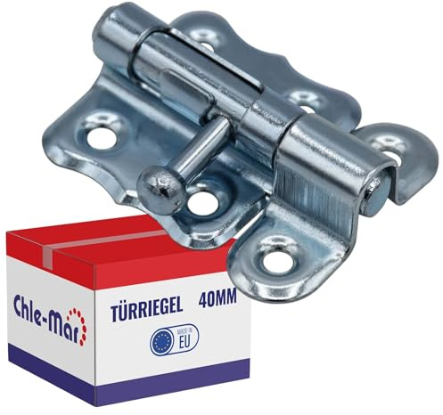 Chle-Mar Türriegel klein 30 mm, Universelles Edelstahl Riegelschloss | Robuster Schubriegel für Türen, Gartentore, für Innen & Außen, Witterungsbeständiger Bolzenriegel, Universeller Schlossriegel
