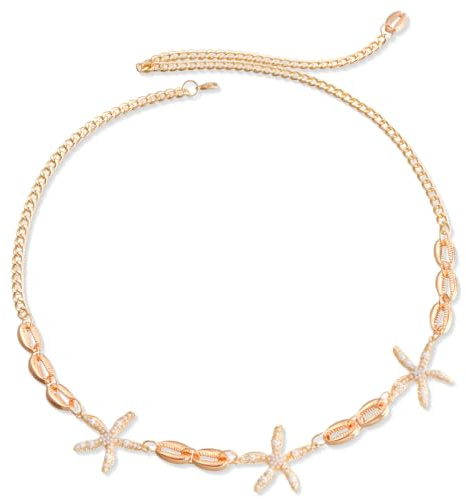 GGUFAY Chaîne De Taille Boho Petites Chaîne De Corps Chaîne D'or Chaîne De Taille De Ventre Chaîne Corps D'été Sexy Bijoux De Chaîne De Corps Pour Les Femmes Et Les Filles Cadeaux
