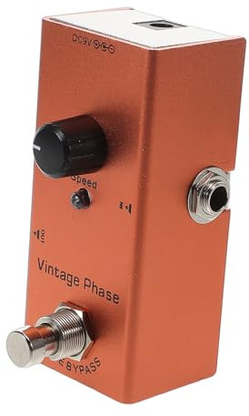 Kleiner E-gitarre Effektpedal Retro Phaser mit True Bypass | Orange Metallgehäuse, Rauschunterdrückung und Klare Anzeige, für Aufnahme und Spiel