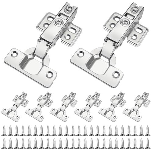 HHXUUAN Scharniere für Schranktüren 8 Stück,Aufschraubscharniere 110 * 62mm Öffnungswinkel 105° Softclose Scharnier Topfscharnier 35mm für Küchenschrank Schranktür