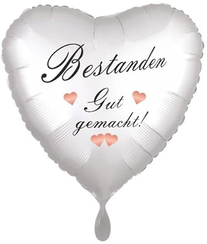 Bestanden. Gut gemacht! Folienballon Herz, 43cm ohne Helium.
