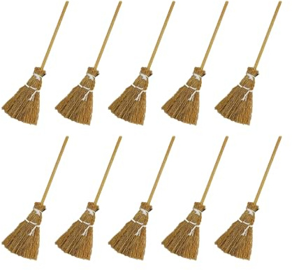 Generico Escoba de Halloween de 10 Piezas | para la decoración de Halloween para niños y Adultos | Escoba de para Decoraciones Decorativas para Decoraciones de de