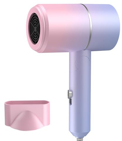Travel Hair Dryer, Hair Dryer, Fast Drying Ionic Hairdryer with Hot and Cold Button, Small Hair Blow Dryer with 1 Concentrator, Fast Drying Blow Dryer for Home, Travel, Salon (Gradient Colour)