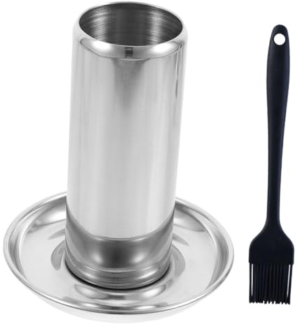 Hemobllo Rôtissoire à Poulet Canette de Bière Acier Inoxydable avec Plateau Collecteur Support Vertical pour Barbecue et Four Accessoire pour Cuisson Rôtie Couleur Couleur Aléatoire