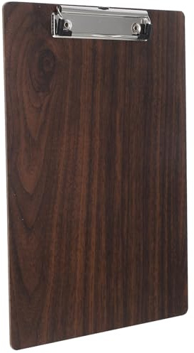 FUNOMOCYA Presse-Papiers en Bois A3 avec Pince Métallique Robuste Planche à Dessin Portable Couleur Noyer pour Bureau École et Rangement de Dossiers de Fichiers