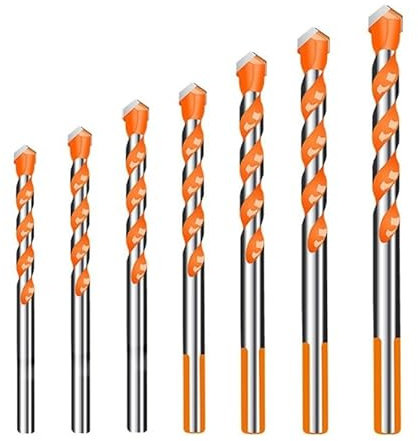 Set di 7 punte for trapano for cemento - Kit versatile for foratura e punzonatura di piastrelle, cemento, mattoni e vetro