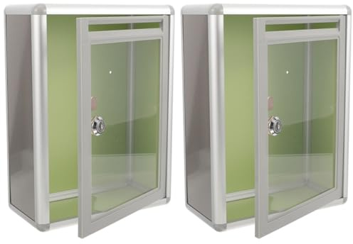 FOMIYES Boîte aux Lettres Murale Lot de 2 Serrure Porte Vitrée pour Maison et Bureau en Métal Robuste Adaptée Transporteur Lettres et Journaux