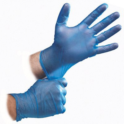 VINYL GLOVES LARGE BLUE P/FREE (100) DISPOSABLE WORKWEAR