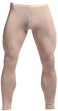 K-Men Men Nude Legging Running Tights Yoga Pants Swim Bottom UV Sun Protection M