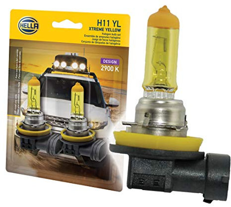 HELLA H11 YL Twin Blister Xtreme gelbe Glühbirne (12 V 55 W), 2 Stück