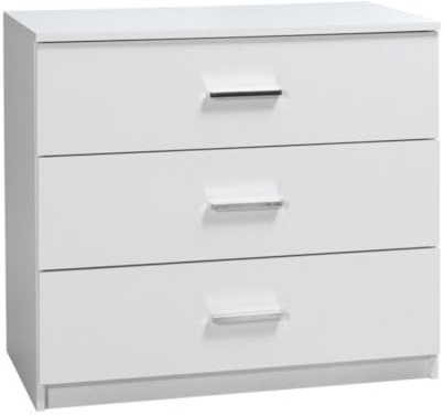 Commode PANAREA – 3 tiroirs blanc laqué design moderne