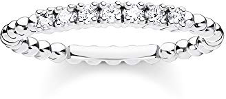 THOMAS SABO Ring Kugeln mit weißen Steinen silber 925 Sterling Silber TR2323-051-14-58