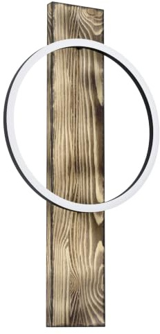 EGLO LED Wandlampe Boyal, Holz Wandleuchte Vintage, Rustikal | Wandstrahler innen aus Stahl, Holz und Kunststoff, Wohnzimmerlampe, Flurlampe in Schwarz, Braun, Weiß