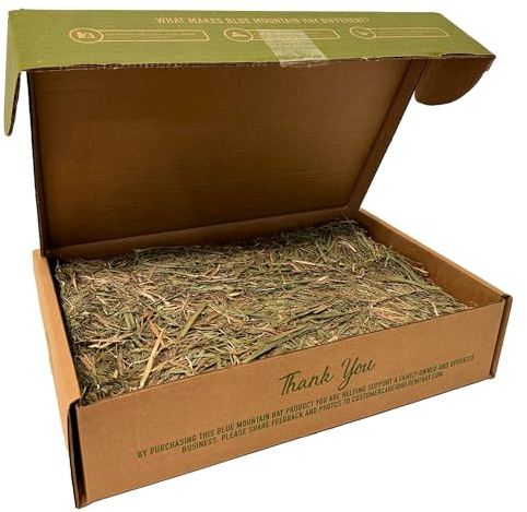 Blue Mountain Hay Fresh Timothy Hay High Altitude Easy Flake Feed (5 lb), High Fiber Nutrition for Digestive Health, Soft Leafy Texture, Fresh Pet Forage for All Ages
