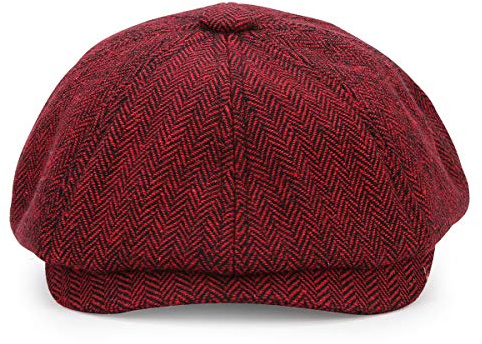 KeepSa Newsboy Stil Tellermütze Schirmmütze Herren Damen - 8 Panel Peaky Fischgräten Tweed Retro Schiebermütze Schlägermütze Gatsby Cap