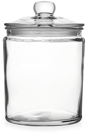 We Can Source It Ltd - Clear Glass Cookie Biscotti Sweet Storage 6.2 Ltr Jar with Sealable Lid – Airtight Glass Container for Biscuits, Sweets, Snacks – Durable Kitchen Storage Jar for Home