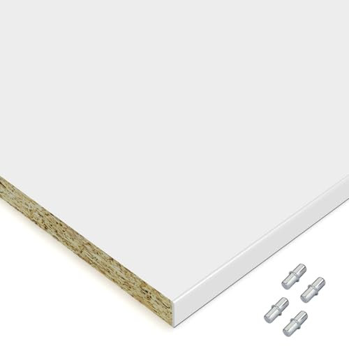 X57 Einlegeboden Regalboden Holzboden 19mm nach Wunschmaß max. 500mm breit x 400mm tief Zuschnitt Anfertigung 2mm Umleimer ABS Kante (Weiß)