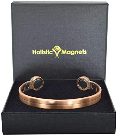Holistic Magnets® Stark Magnet Armbänder für Arthritis Herren Damen Kupfer Armband Medium Originelle Geschenkideen Handgelenk Gelenkheilung Magnetarmband-HPG (M: Handgelenk 16,5-19,5cm)