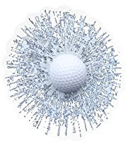 3D Golfball Aufkleber,Asudaro wasserdichte Laptop Aufkleber 3D Personalisierte Auto Aufkleber Lustiger Realistic Glas Aufkleber Auto Windschutzscheibe Aufkleber Crack Fensteraufkleber 15x15cm,Weiß