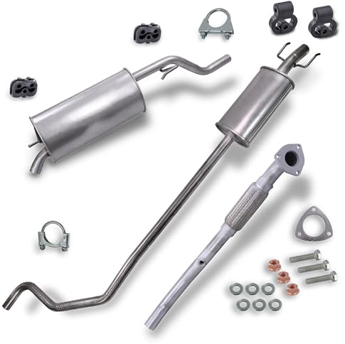 BESTPRICE ATP Auspuff Schalldämpfer Set 1x Abgasrohr vorne, 1x