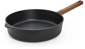 Woll Eco Logic QXR Guss-Hochrandpfanne - Induktiv -, Ø 28 cm, 7 cm hoch, mit festem nachhaltigem Holzstiel - Geeignet für alle Herdarten, PFAS-frei, Antihaft-Versiegelung, Aluminiumguss