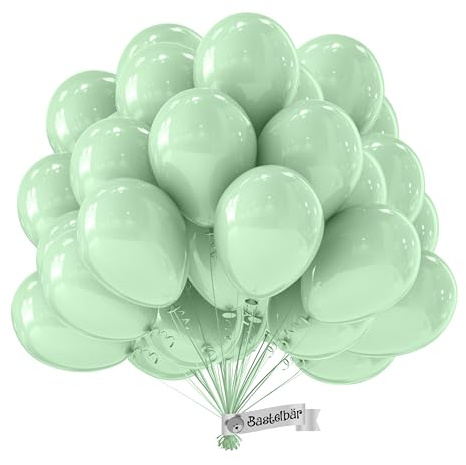 BIO Luftballons Türkis/Mint [50 Stück]• MADE IN EU • Nachhaltige Bio Ballons • 100% Naturlatex • Regional hergestellt, kompostierbar • Mint Luftballon • Luftballons Geburtstag Party, Hochzeit